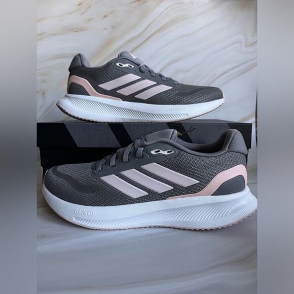 Adidas Women's Falcon 5 Lightweight Running‎ Shoe 3 Stripes Sports Grey Multi - Picture 5 of 12